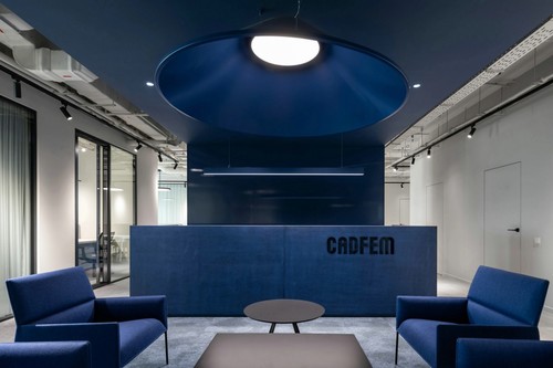 Blue office space design
