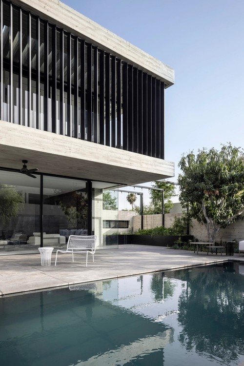 Minimalist, concrete villa